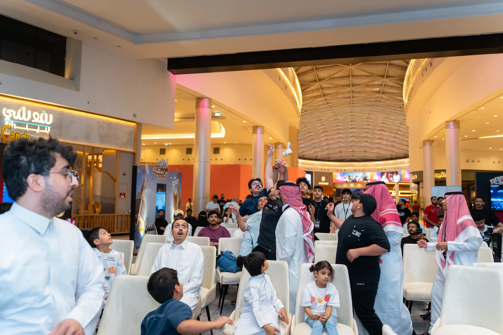 Audience reacting during a live gaming moment at Riyadh Park